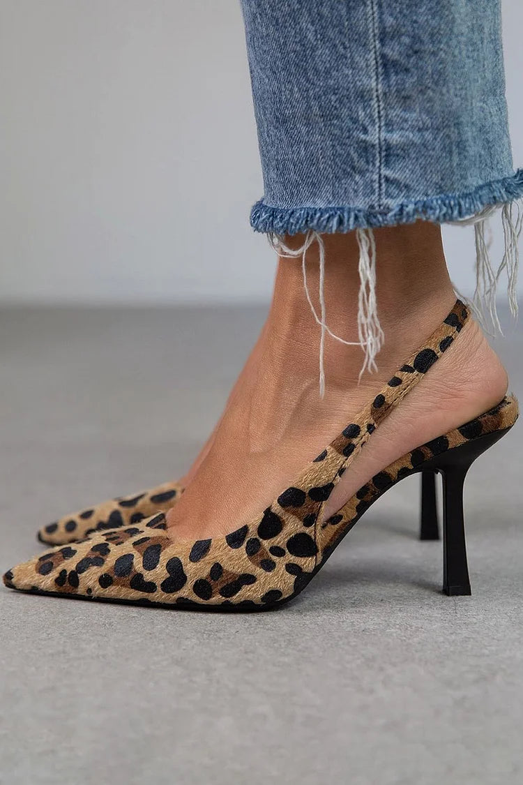 Ambra™ | Leopard print pumps with ankle strap