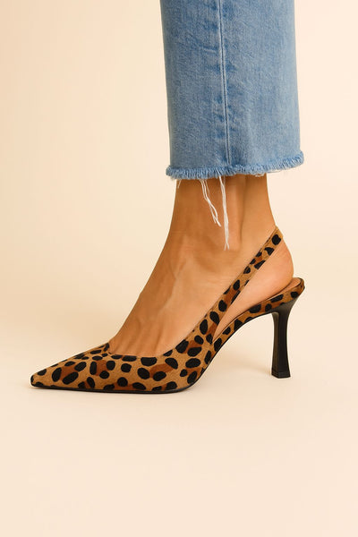 Liorina | Khaki leopard print pointed toe high heels