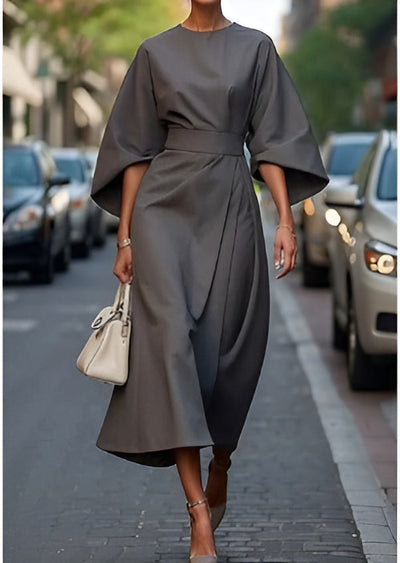 Marisca™ - Minimalist Belted Luxe Dress
