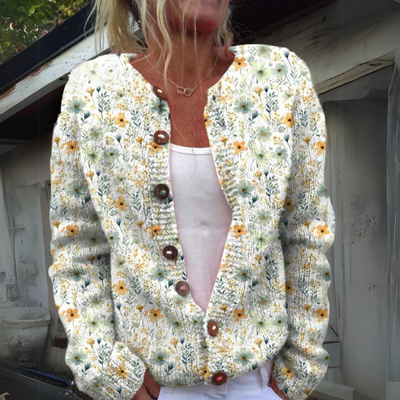 Tallara™– Warm Floral Knit Cardigan