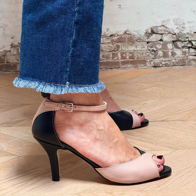 Noirella™ | Medium Heel Pumps with Ankle Strap