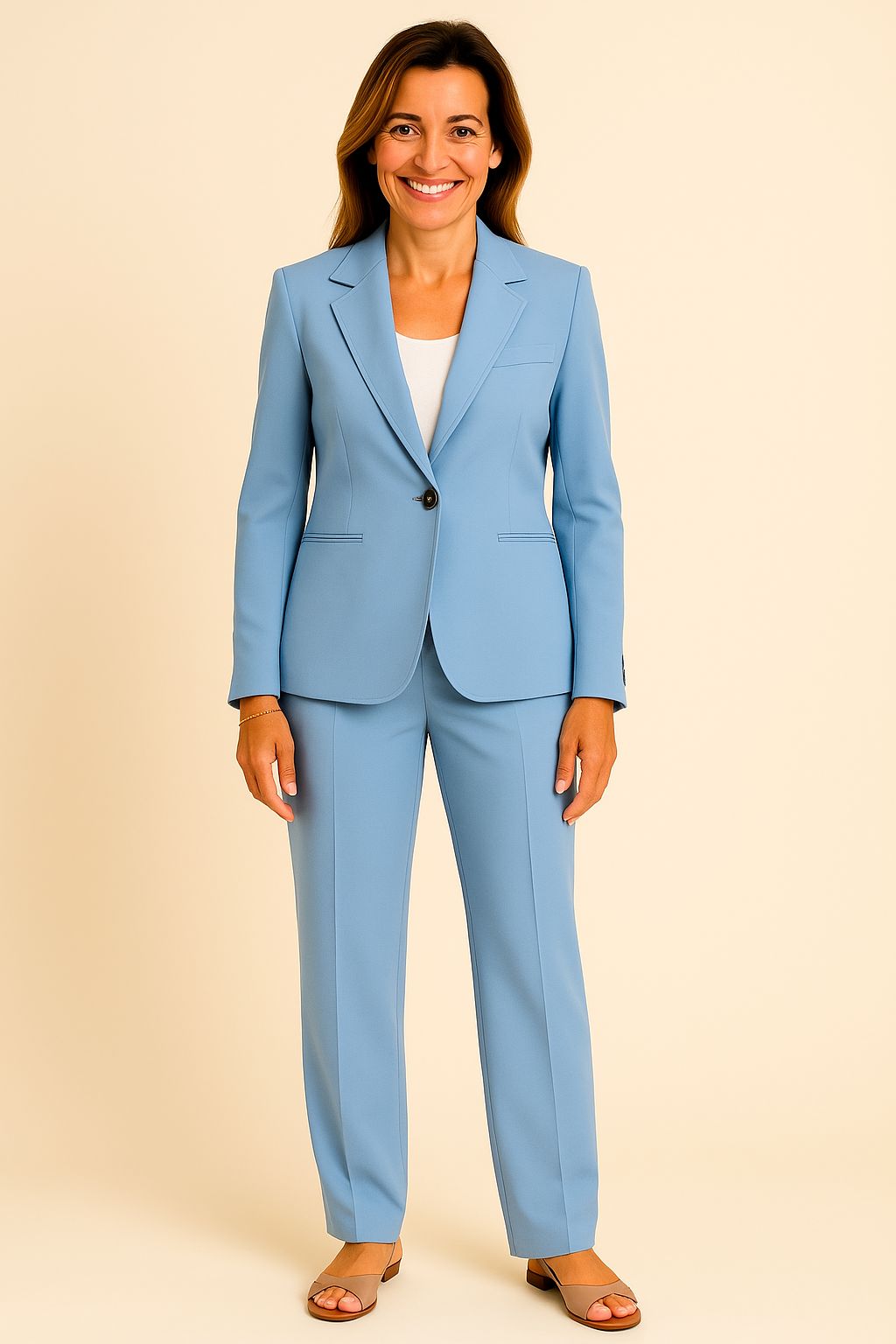 Tahlia - Elegant Women’s Single-Button Long Sleeve Blazer & Pants Set