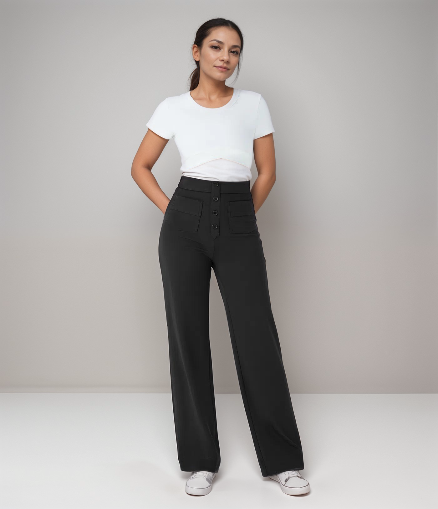 Tahlia | Comfortable High-Rise Stretch Pants