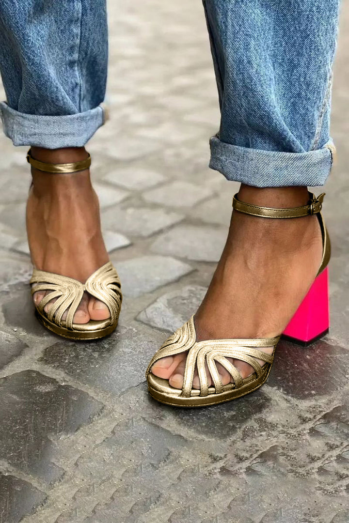 Milviana | Classic Heels with ankle strap and open toes