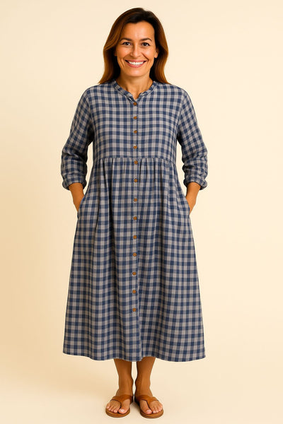 Merasol™ - Checkered Button Dress