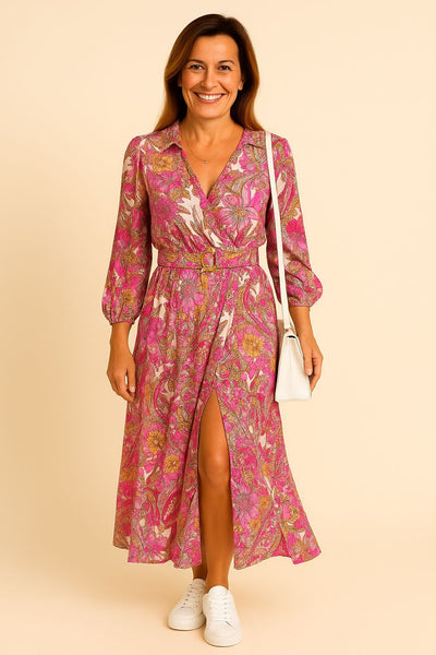 Criselda™ - Long Sleeve Floral Dress