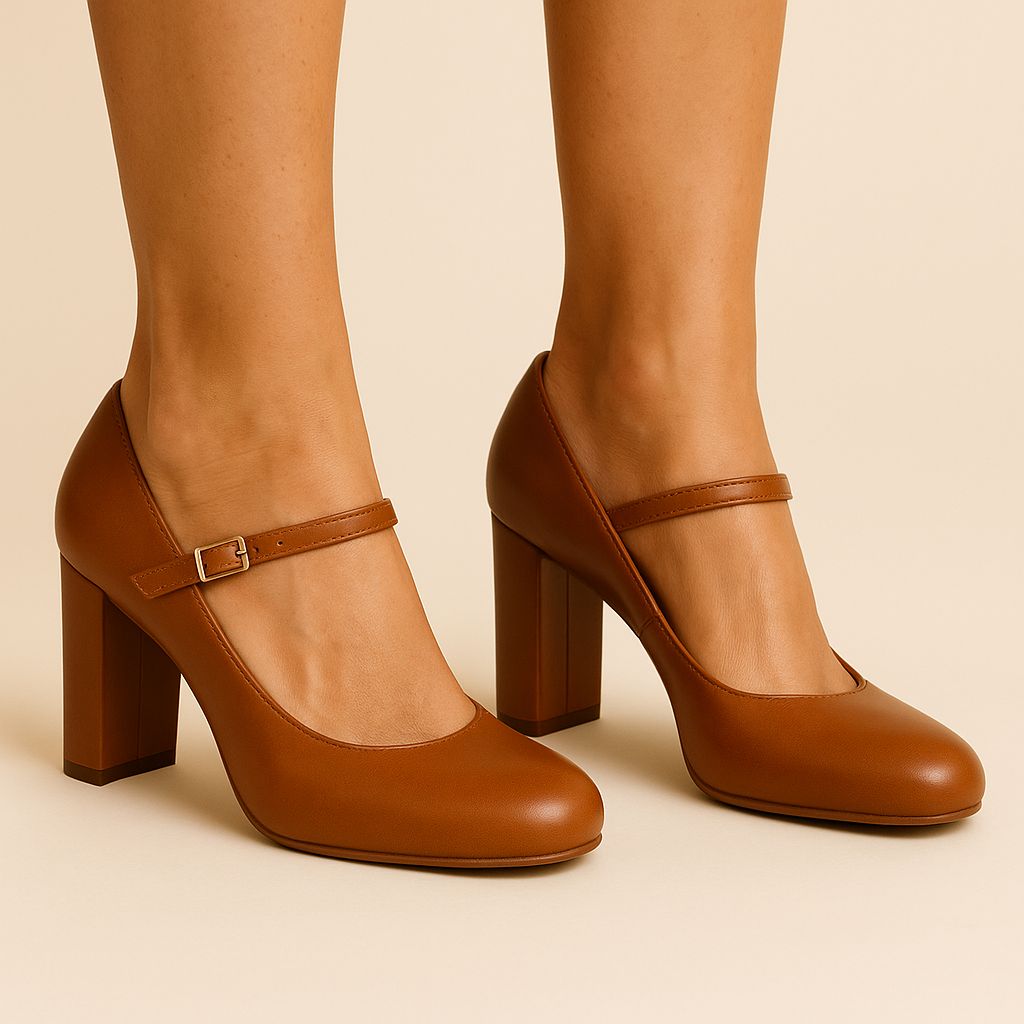 Bravina | Daily heels with strap on low heel