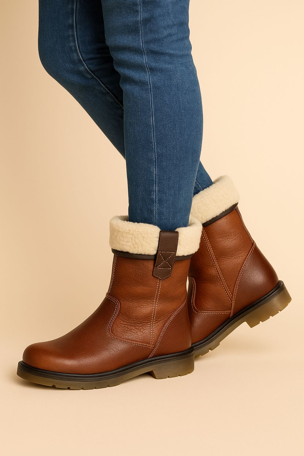 Lined Leather Winter Boots