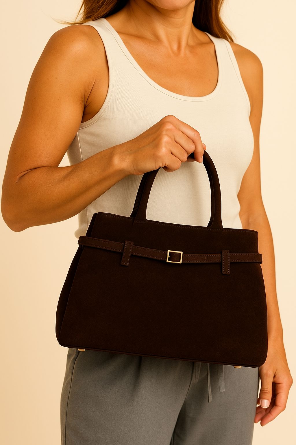 Luisa Suede Leather Bag