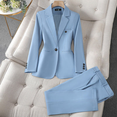 Tahlia - Elegant Women’s Single-Button Long Sleeve Blazer & Pants Set