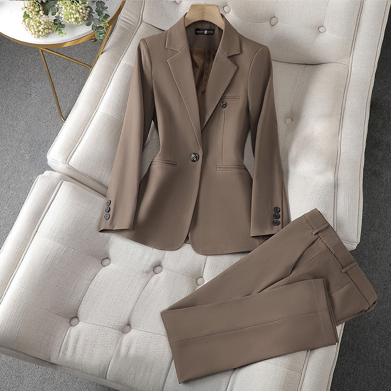 Tahlia - Elegant Women’s Single-Button Long Sleeve Blazer & Pants Set