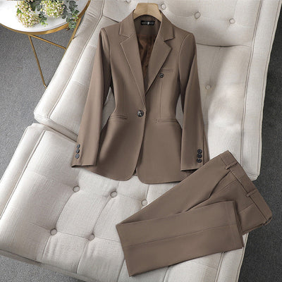 Tahlia - Elegant Women’s Single-Button Long Sleeve Blazer & Pants Set