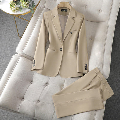 Tahlia - Elegant Women’s Single-Button Long Sleeve Blazer & Pants Set