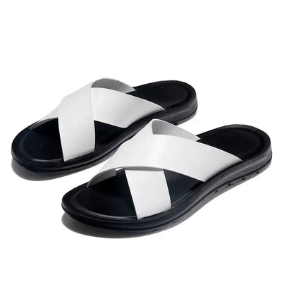 Lisa Leather Slide Sandals