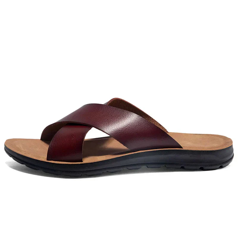Lisa Leather Slide Sandals
