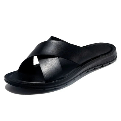 Lisa Leather Slide Sandals