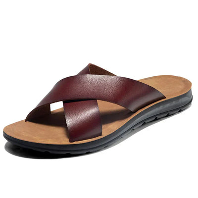 Lisa Leather Slide Sandals