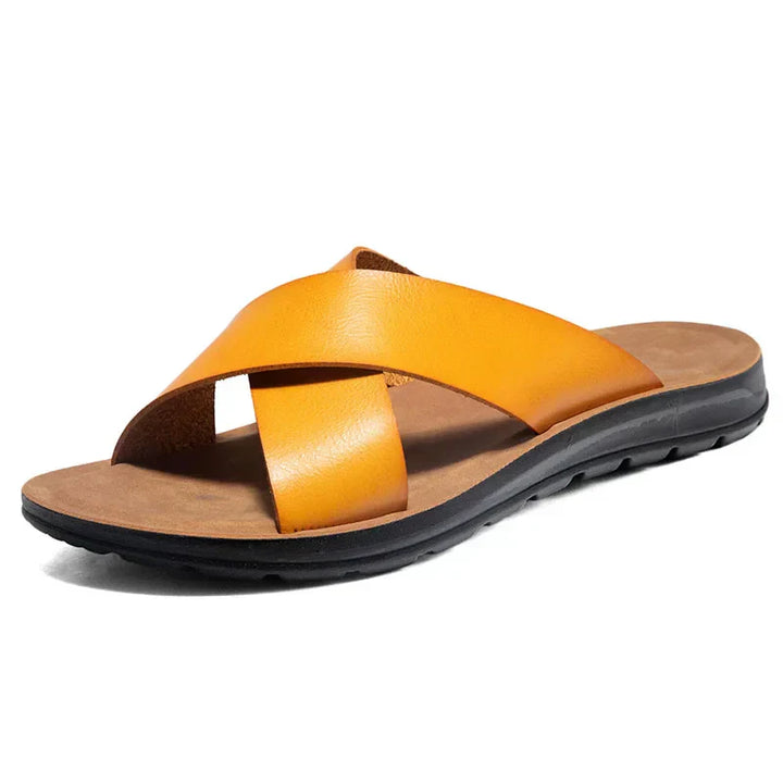 Lisa Leather Slide Sandals