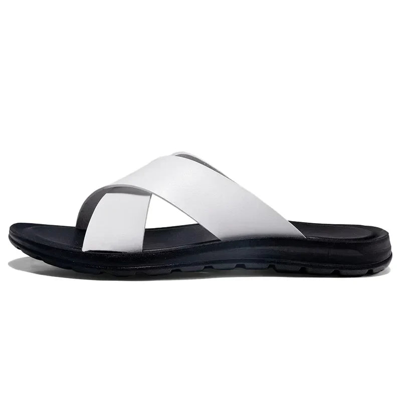 Lisa Leather Slide Sandals