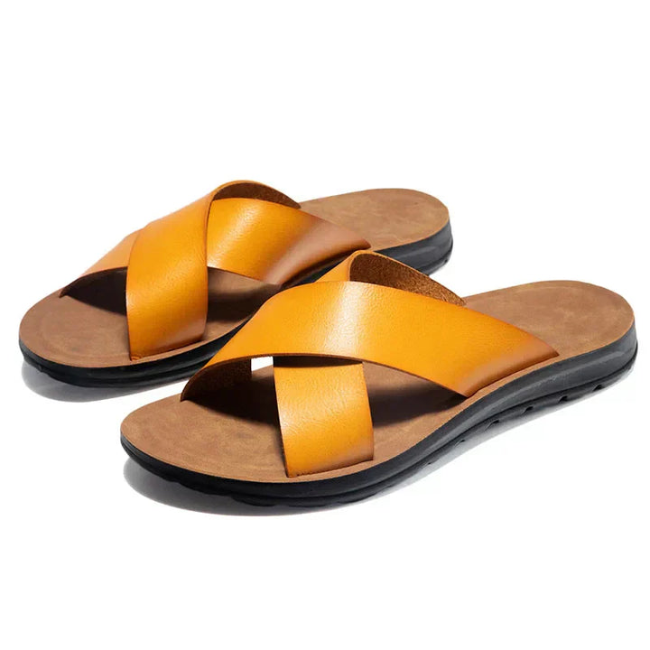 Lisa Leather Slide Sandals
