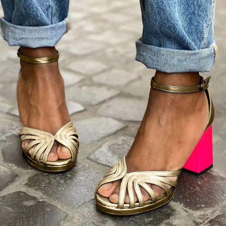 Milviana | Classic Heels with ankle strap and open toes