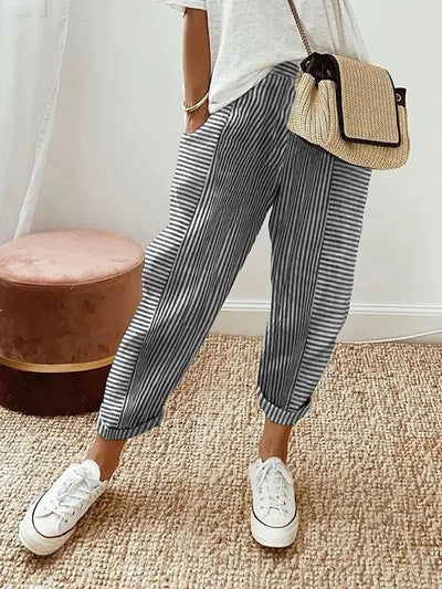 Aveline™ - Striped Linen Pants