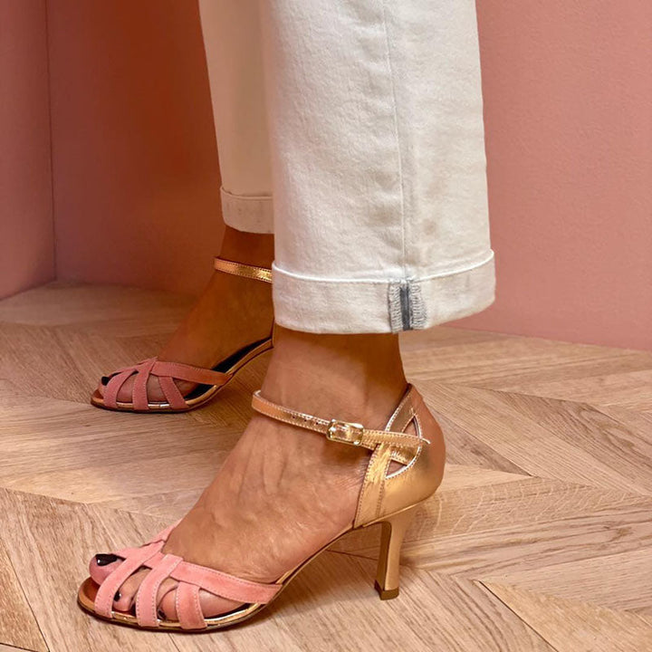 Carolyn | Color Block Peep Toe Stilleto Heels