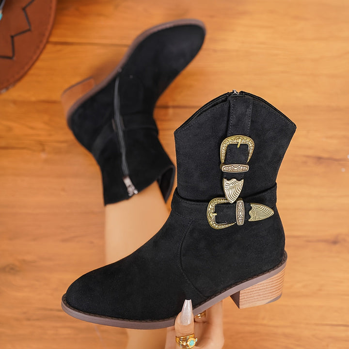 Solène | Women’s Winter Cowgirl Boots with Warm Lining and Heel
