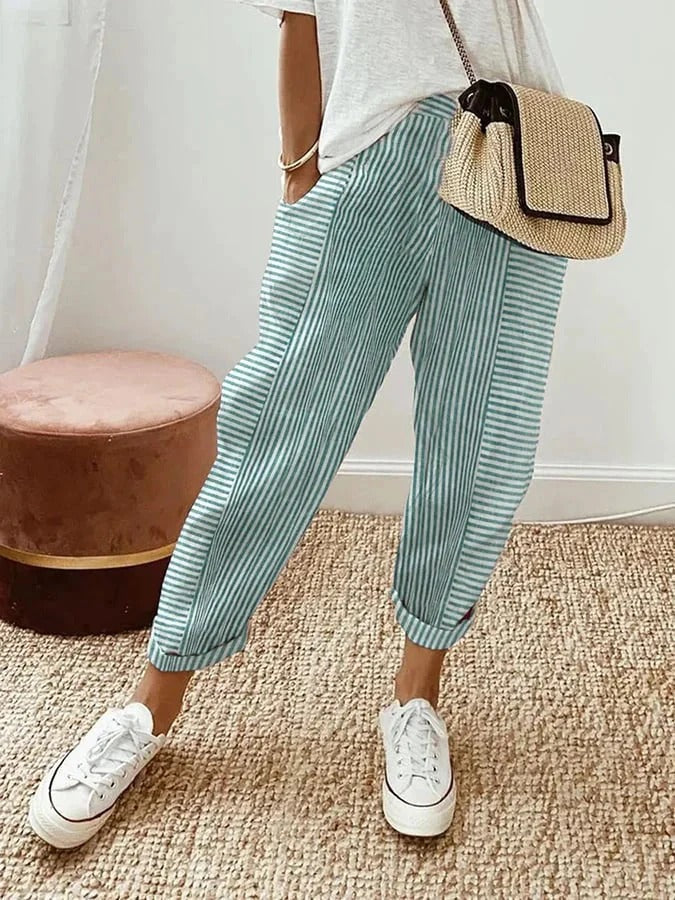 Aveline™ - Striped Linen Pants