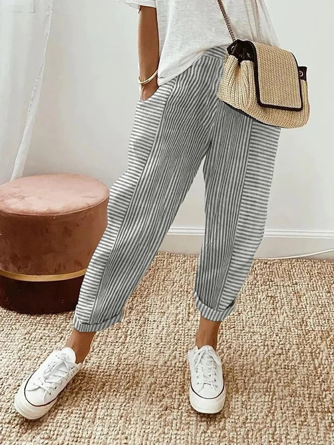 Aveline™ - Striped Linen Pants