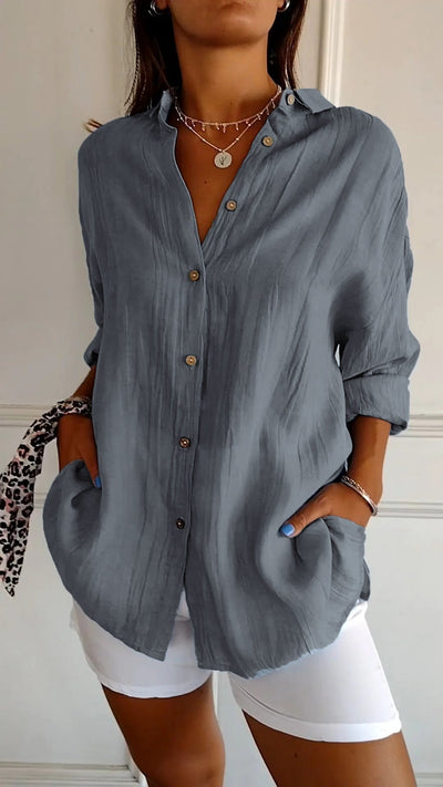 Mirae™ - Elegant shirt with pleated style