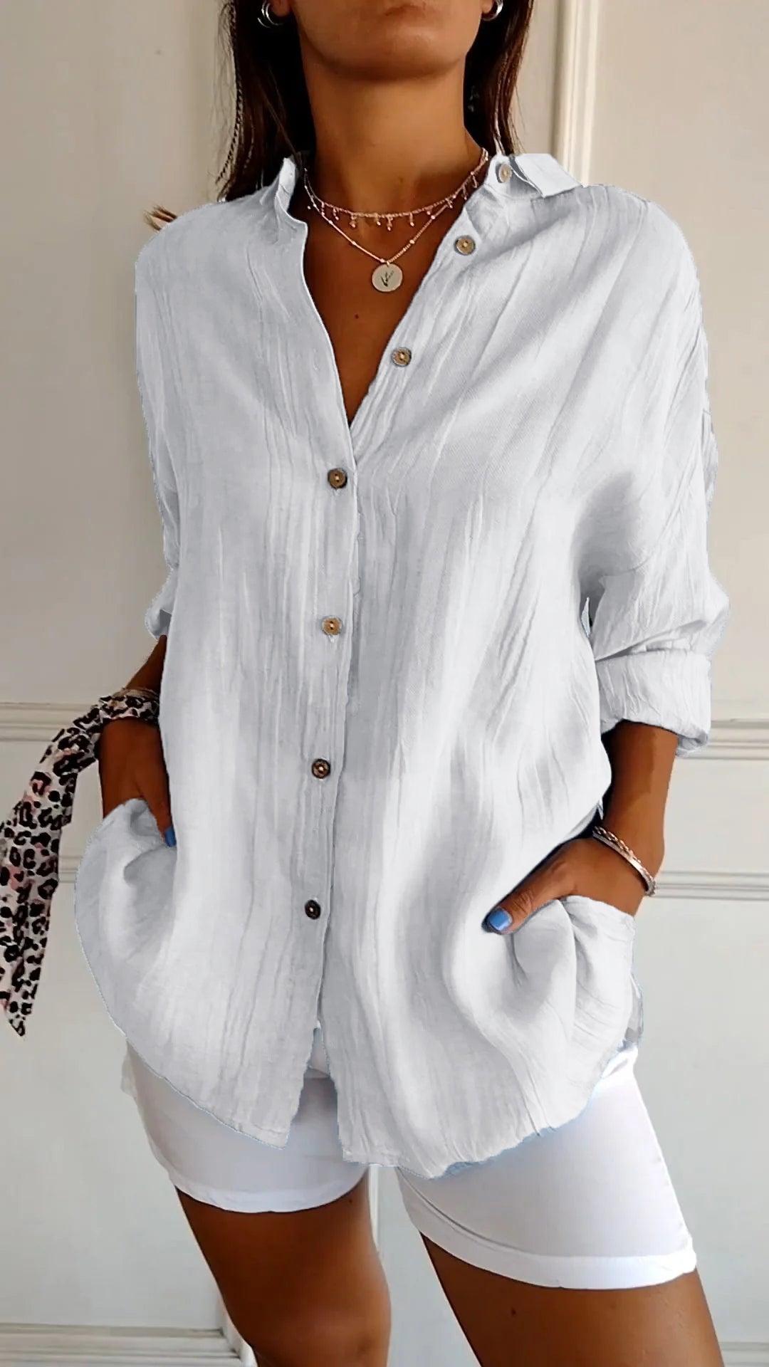 Mirae™ - Elegant shirt with pleated style