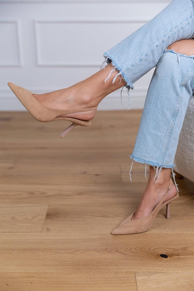 Marlena™ | Nude slingback high heels with thin heel